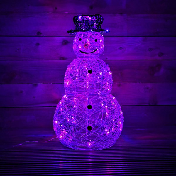 Samuel Alexander 60cm Indoor Outdoor Acrylic Snowman Christmas Decoration with Colour Changing LED