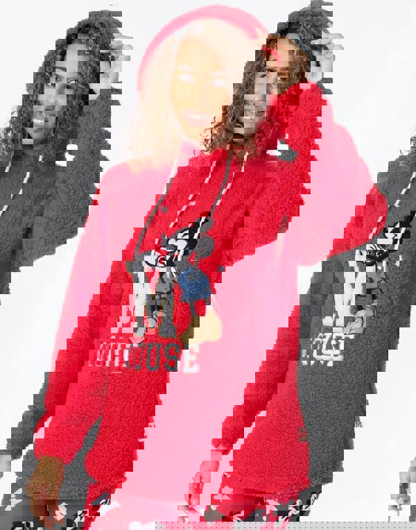 Disney Womens Red Mickey Mouse Long Sleeve Long Leg Pyjama Set