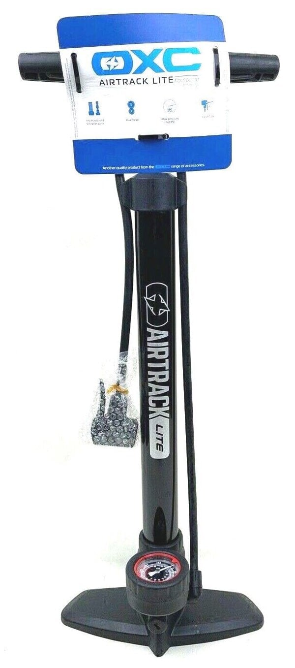 Oxford AirTrack Lite Track Floor Pump Dual Valve Pressure Gauge 154650500909