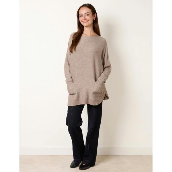 Blue Vanilla Pocket Slash Neck Jumper