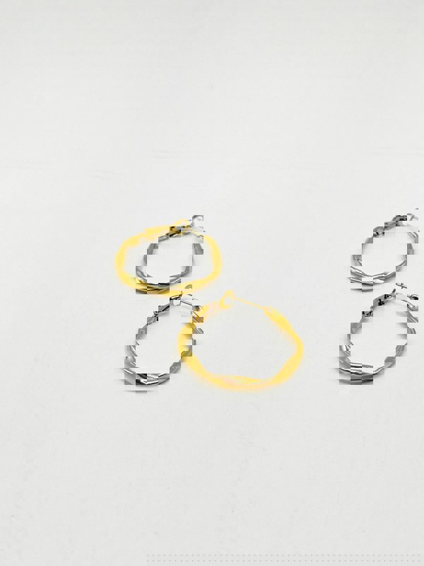 SVNX Gold Plated Twist Hoops - Pouch Included