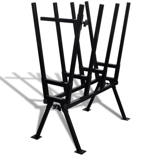 Berkfield Black Powder-Coated Saw Horse for Woodworking