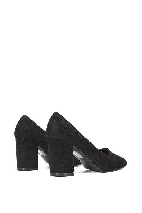 XY LONDON Round Toe Mid Block Heel Court Shoe Heels