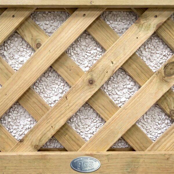 Premier Garden Supplies Urban Diamond Fence Panel with Lattice Insert - 4 Pack H: 4ft x W: 6ft (182.8cm) - Wood - Pressure Treated (Tanalised)