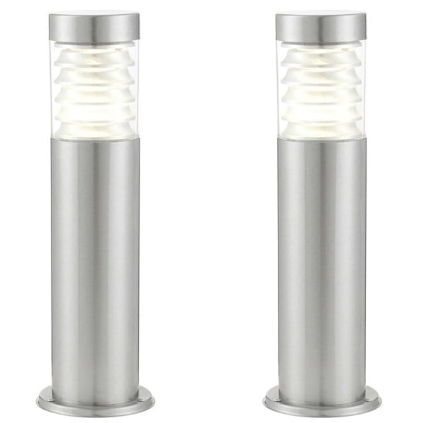 2 PACK Outdoor Post Bollard Light Marine Steel 0.5m 10W LED Driveway Path Lamp Loops