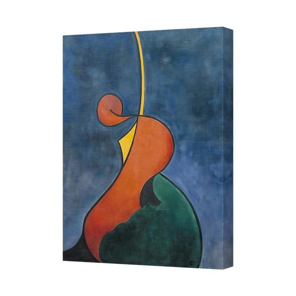 Benjamin Tate Design Abstract Modern Figure Canvas Art Print in Bold Orange and Blue