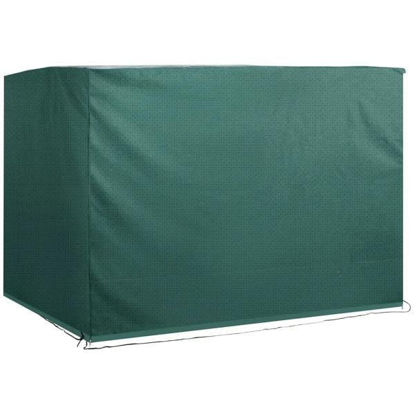 Dark green patio swing chair bench cover with stitched seams, waterproof outdoor protection