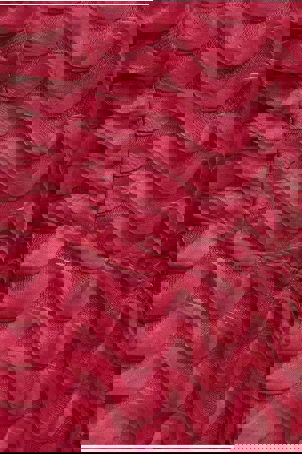 Peplum 3D Textured Boob Tube Lace Up Corset - Burgundy T262