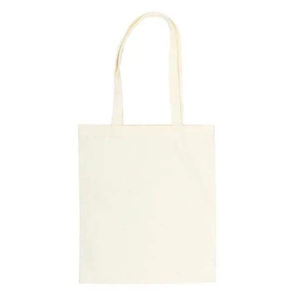 Cream polycotton tote bag with blank front and short handles