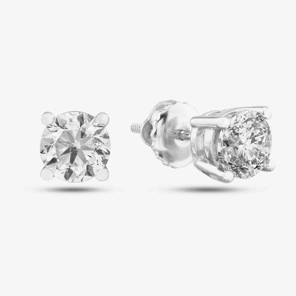 T. H. Baker 18ct White Gold Brilliant Cut Diamond Solitaire Stud Earrings THE2534 18KTWG (G/H-I1)(WG)
