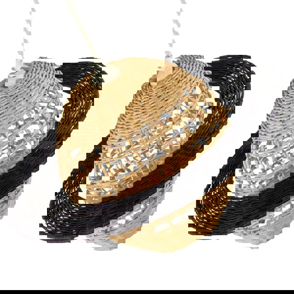 Saturn Planet Childrens Pendant Light Shade in Brown and Black Rattan Image 5
