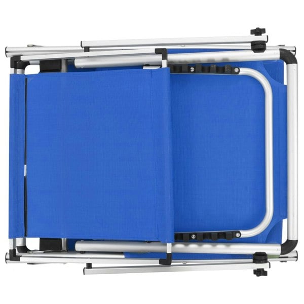 Berkfield Folding Sun Lounger with Roof Aluminium and Textilene Blue