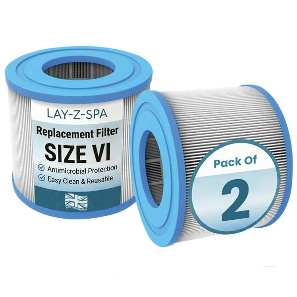 LKH HOME COLLECTION Reusable Hot Tub Filter - 2 Pack Lazy Spa Replacement Filter Cartridge with Polyester Fiber Cloth, Fixed Plastic Packaging
