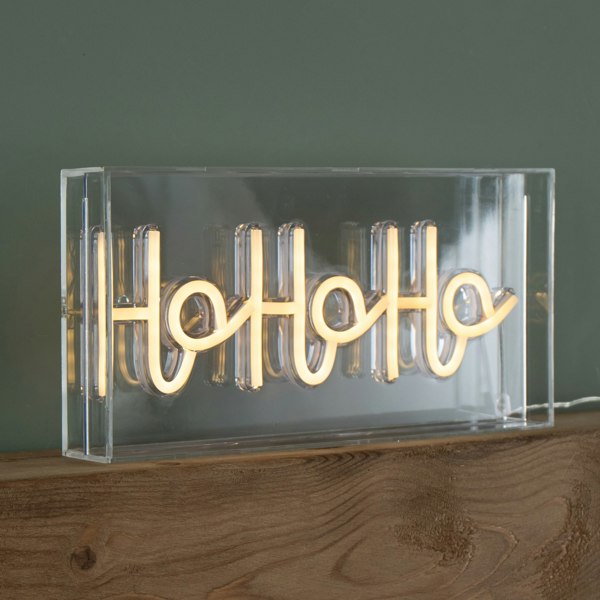 Samuel Alexander 15cm x 30cm Light up Christmas Ho Ho Ho Neon Flex Sign with Warm White LEDs