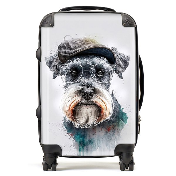 Warren Reed Miniature Schnauzer Dog Splashart Suitcase