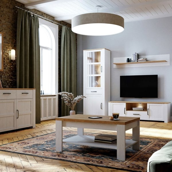 Furniture To Go Bohol Coffee Table in White/Riviera Oak