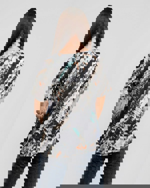 Great Plains Pastel Paint Peplum Womens Top