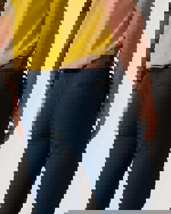 BOSS Orange Slim Fit Textured Chinos - Open Blue 464 - Close up pocket detail