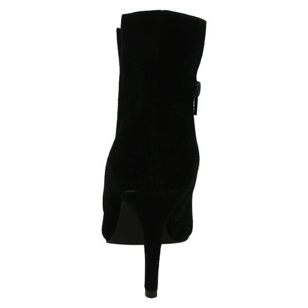 Spot On Ladies Spot On High Heel Leather Ankle Boots with Inside Zip F51212