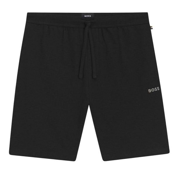 Boss Mens Waffle Relaxed Fit Shorts - Black - 