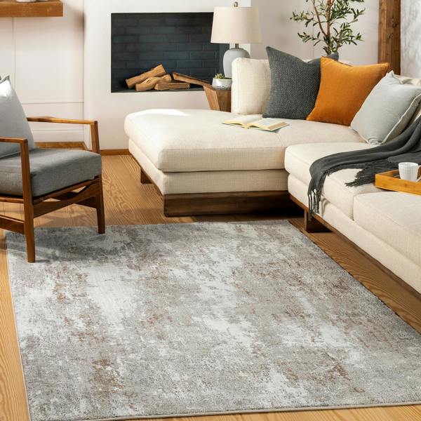 Livabliss Allegro-Abstract Blue Bleige Grey Modern Marble Rug
