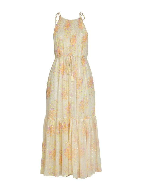Rose & Nancy Ellie Soft Yellow Sparkle Print Maxi Dress&nbsp;