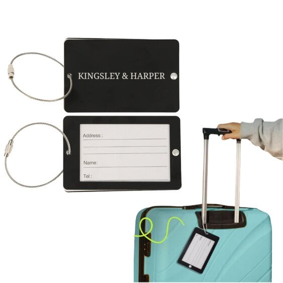 Aluminium Luggage Tags Twin Pack – Durable Travel ID Tags