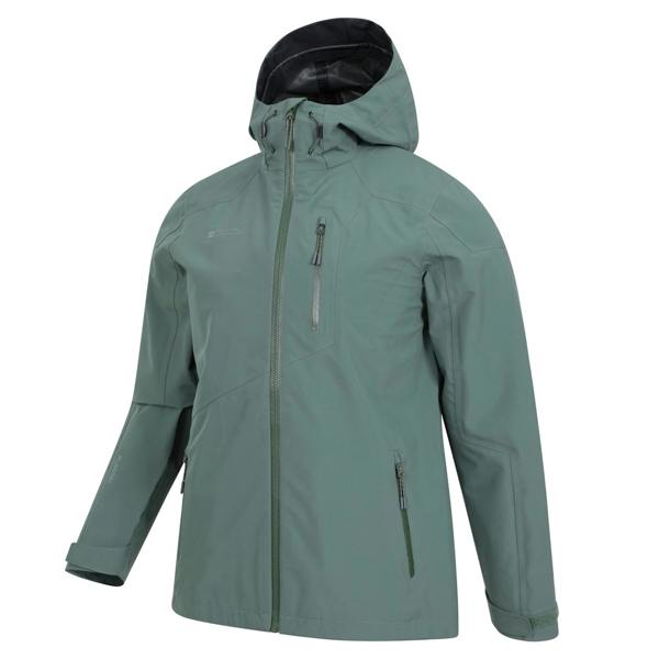 Mountain Warehouse Mens Bachill Three Layer Waterproof Jacket - Green - 