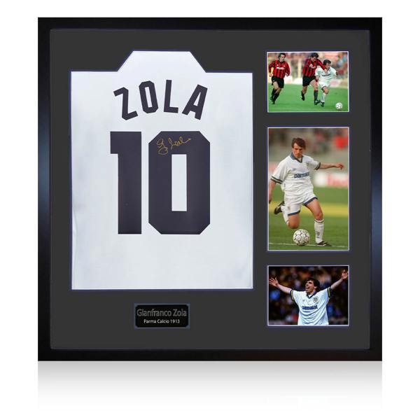 Gianfranco Zola Signed Parma Calcio 1913 Shirt Elite Frame
