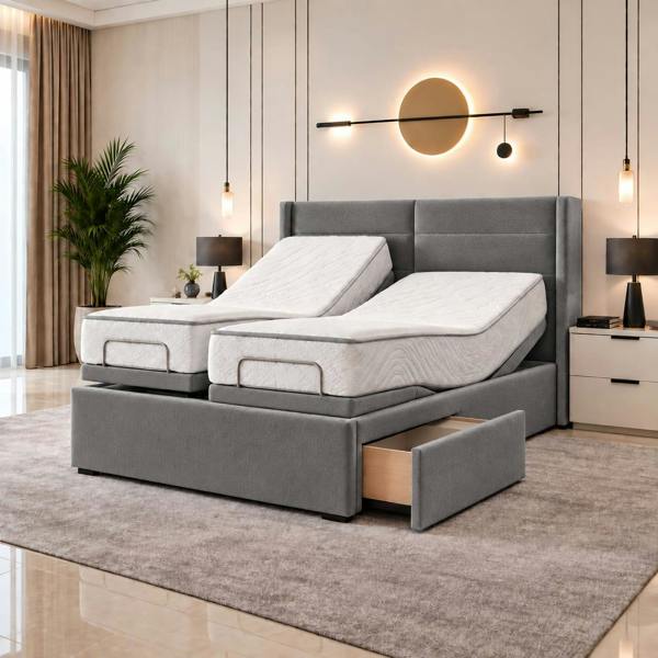 Paradise Beds Royal Divan Electric Adjustable bed With Memory Mattress + Optional Drawers
