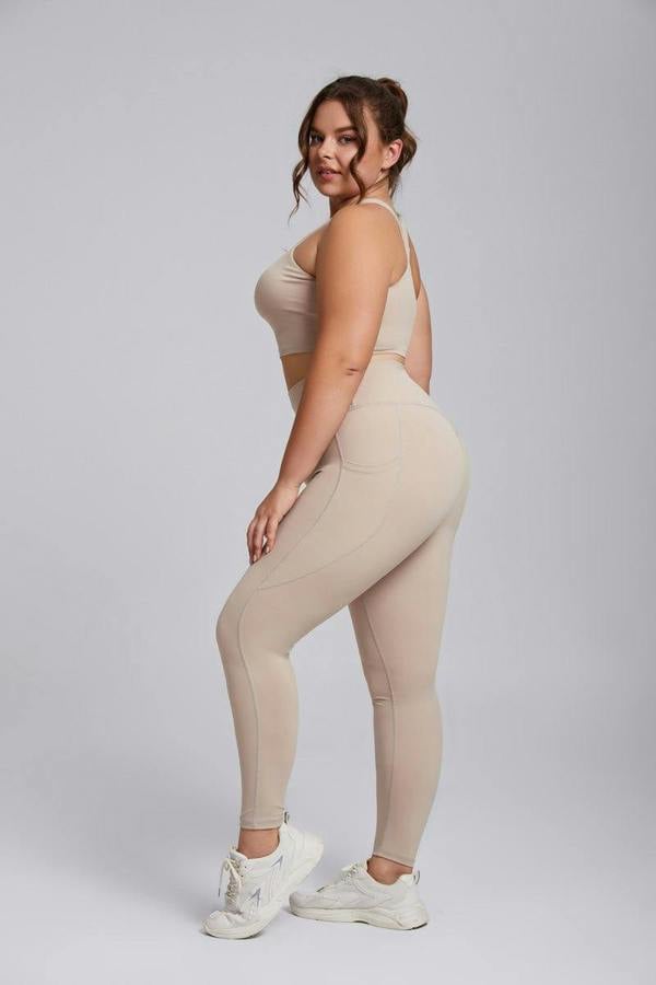 Anniou Plus Size Side Pocket Yoga Leggings