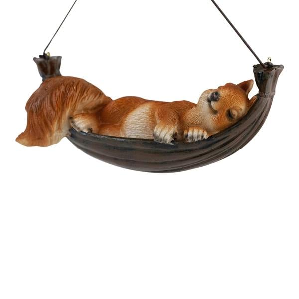 Ferncrest Trading Sleeping Hanging Squirrel Animal Garden Ornament