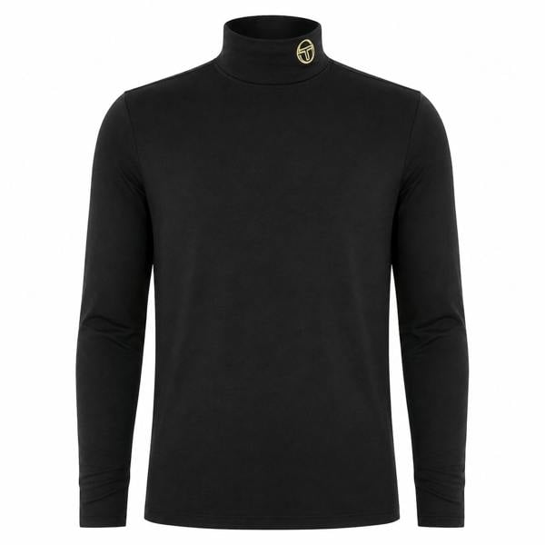 Sergio Tacchini Edward Roll Neck T-Shirt Black/Gold Lurex