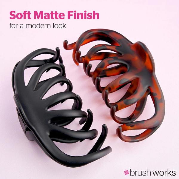Brushworks Matte Octopus Claw Clips - 2 Pack