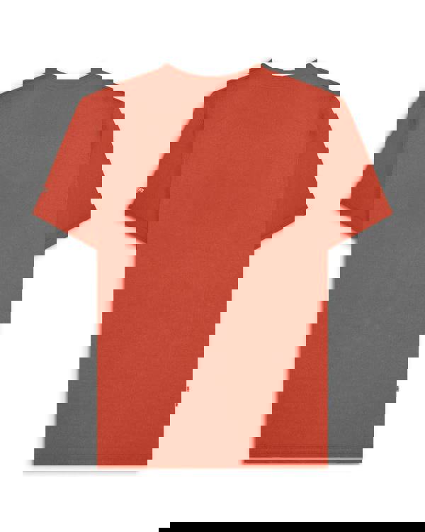 Lambretta Mens Scooter Helmet Graphic Mod Ska Casual T-Shirts, plain orange T-shirt for men displayed flat.