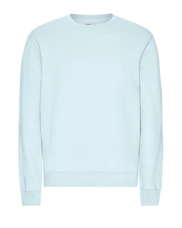 Colorful Standard Mens Classic Organic Crew Neck Sweatshirt - Polar Blue - CHO - Designer Mens Sweatshirts