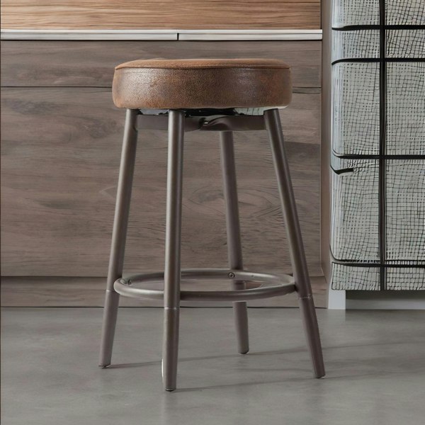 Rafaelo Mobilia Set Of 2 Adjustable Swivel Brown Stools