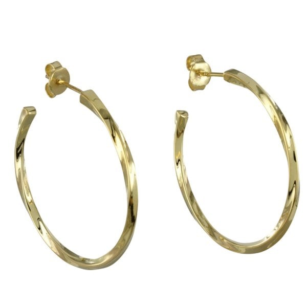 Sterling Silver Twister Hoop Earrings - Reeves & Reeves