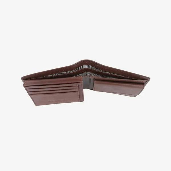 Angle view of Dark Brown wallet on a white background