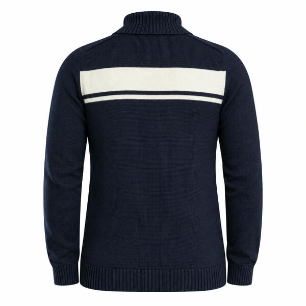 Sergio Tacchini Damarindo Knitted Turtle Neck Jumper Gardenia/Maritime Blue