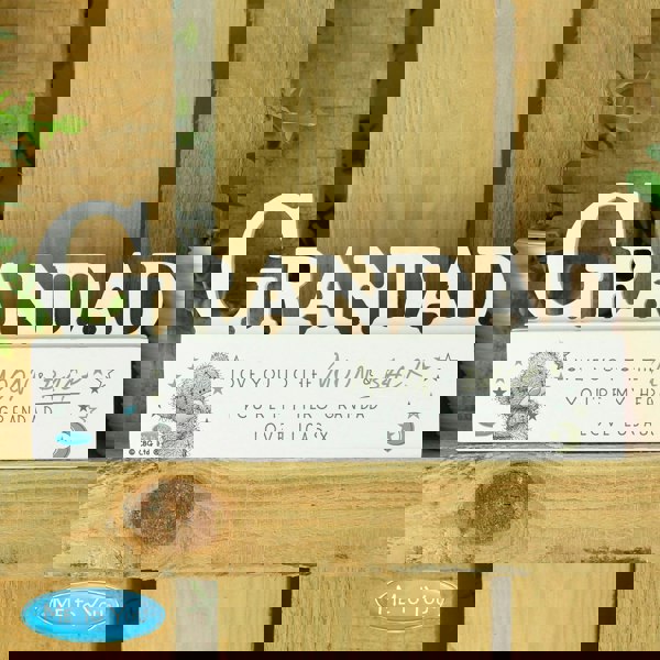 Personalised Memento Company Personalised Me To You Moon and Back Wooden Grandad Ornament