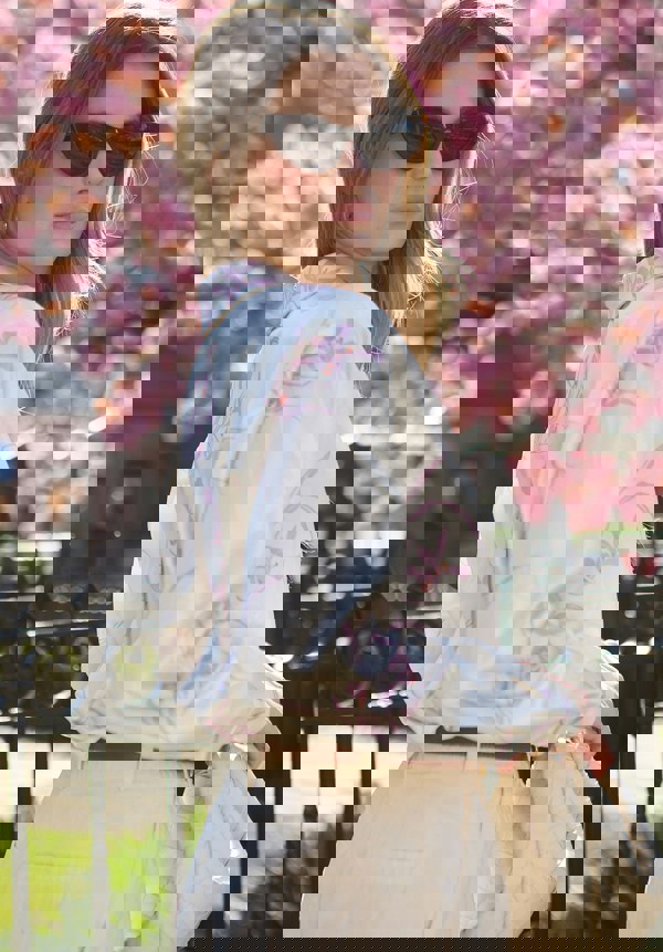 Lillibet Large Floral Print Shirt In Cream - image 4