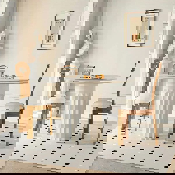 Rit Concept Heman Round Dining Table, White & Cream