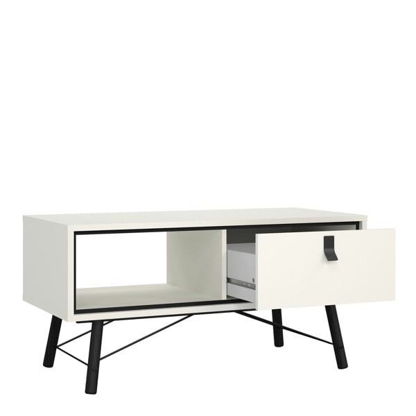 Furniture To Go Ry Coffee Table with 1 Drawer in Matt White