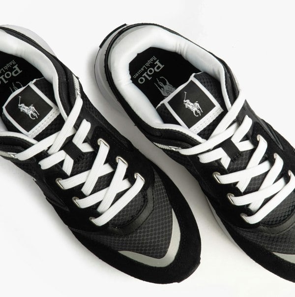 Polo Ralph Lauren Train 89 V2 Mens Suede Panelled Trainer Black / White