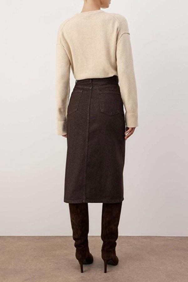 WOVCOR Denim Midi Skirt