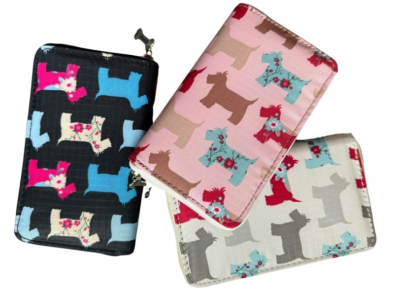 Fores Collection Scotty Dog Print Zip Around Purse