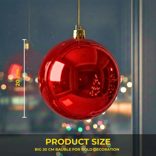 Shatchi 2cm Red Glossy Christmas Bauble for Festive Home Styling and Seasonal Displays