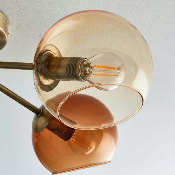 Pagazzi Lighting Branco 5 Light Antique Brass Semi Flush Ceiling Light