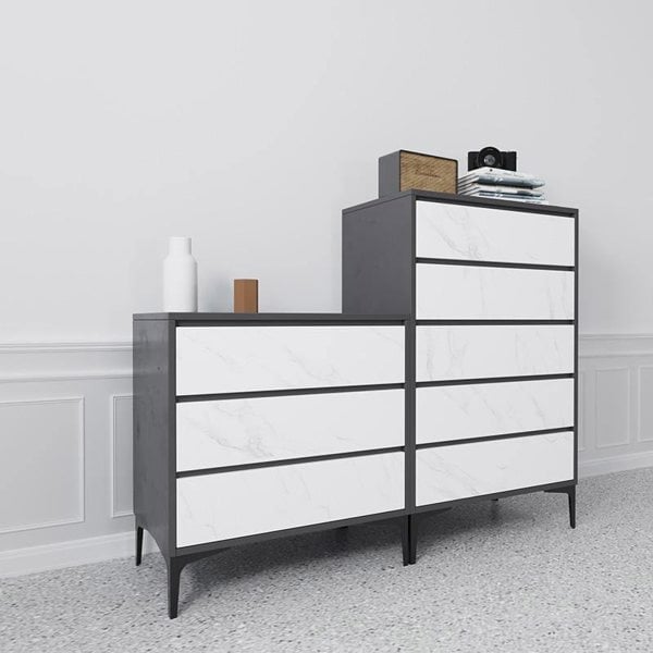 Detail view of Kilby Chests Of Drawers with tall slim chest of drawers